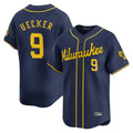 Milwaukee Brewers #9 Bob Uecker Player Navy HeidiMiller Home Limited Stitched Jerseys