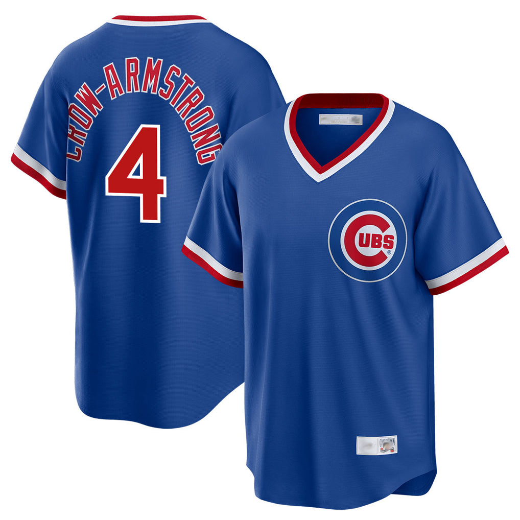 Chicago Cubs #4 Pete Crow-Armstrong Player Royal HeidiMiller T-shirt Cooperstown Collection Limited Stitched Jerseys