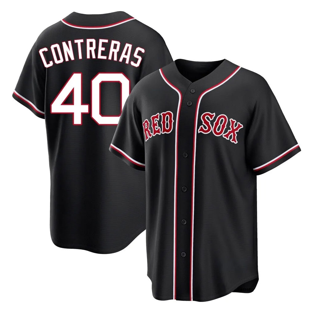 Boston Red Sox #40 Willson Contreras Player Black HeidiMiller Out Home Game Stitched Jerseys