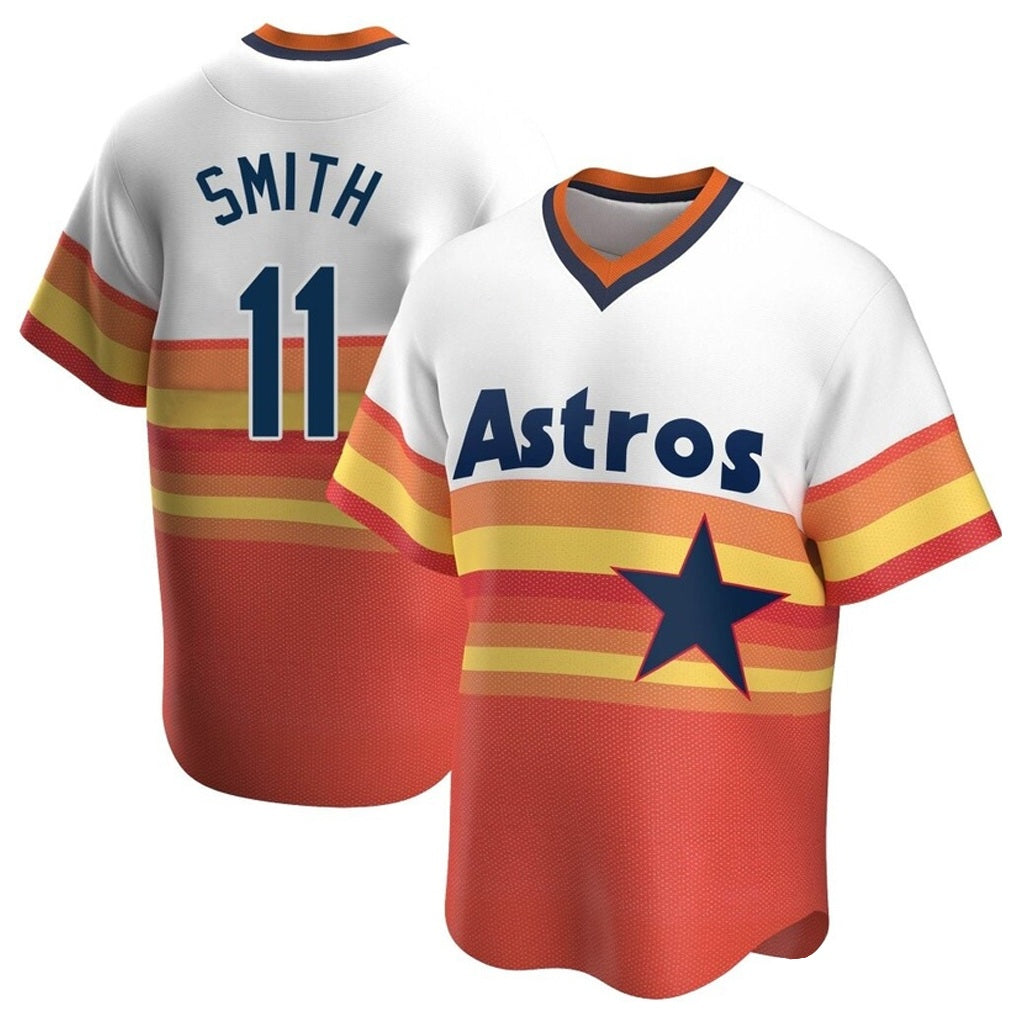Houston Astros #11 Cam Smith Player Rainbow Cooperstown Collection HeidiMiller T-shirt Stitched Jerseys