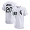 Chicago White Sox #20 Miguel Vargas Player White HeidiMiller Stripe Limited Elite Home Stitched Jerseys