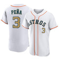 Houston Astros #3 Jeremy Pena Player Gold HeidiMiller Collection Limited Elite Home Stitched Jerseys