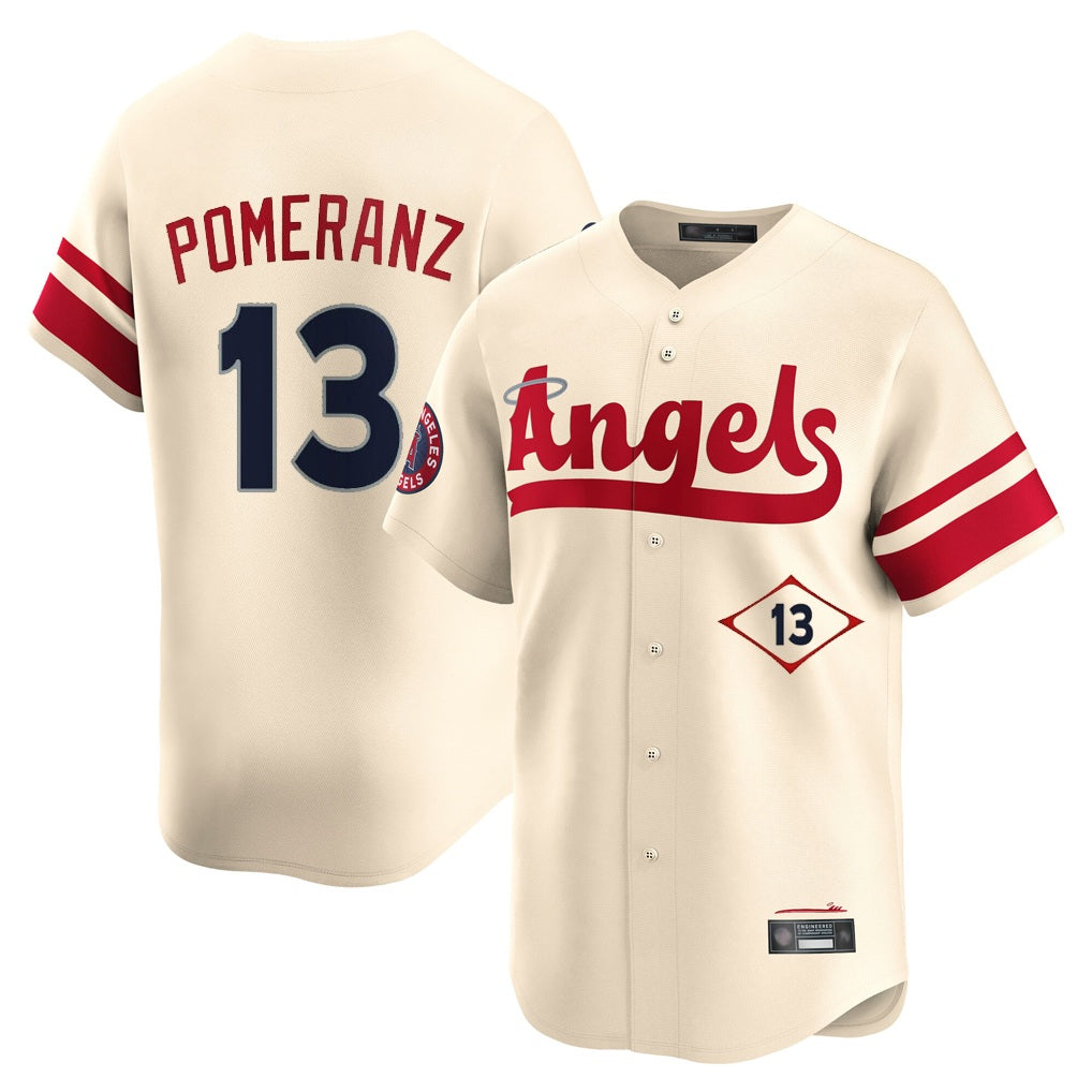 Los Angeles Angels #13 Drew Pomeranz Player Cream HeidiMiller City Connect Limited Home Stitched Jerseys