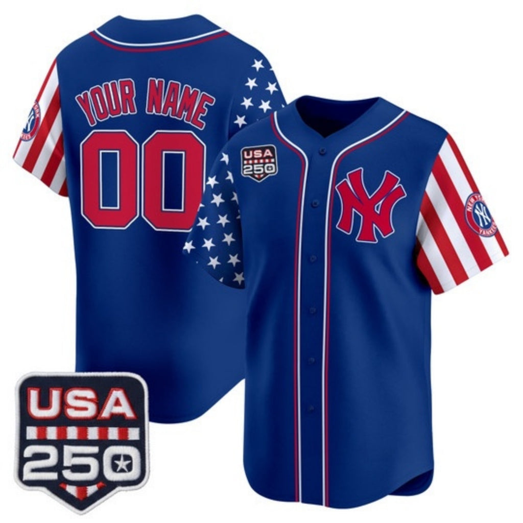 Custom New York Yankees America 250 Edition Vapor Premier Limited Royal HeidiMiller Stitched Jerseys