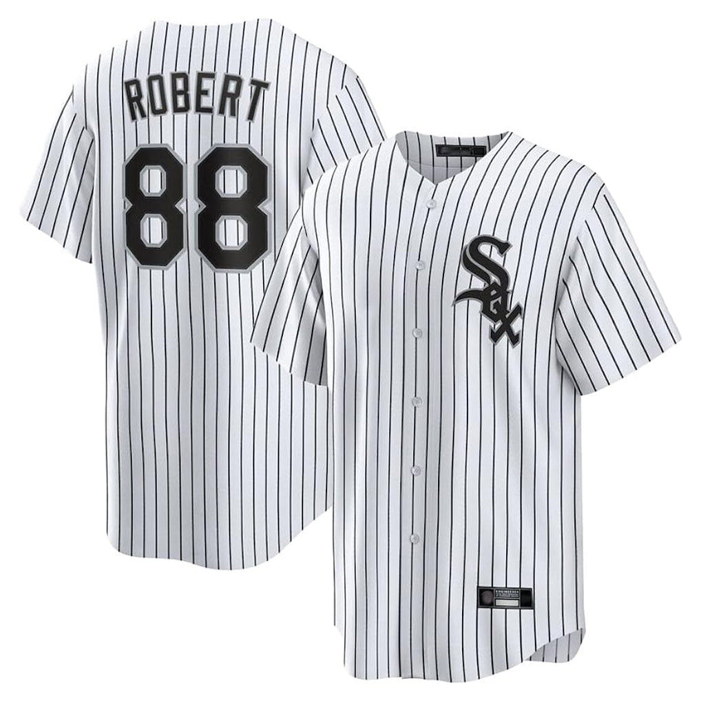 Chicago White Sox #88 Luis Robert Jr Player White HeidiMiller Stripe Home Game Stitched Jerseys