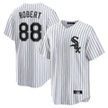 Chicago White Sox #88 Luis Robert Jr Player White HeidiMiller Stripe Home Game Stitched Jerseys