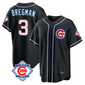 Chicago Cubs #3 Alex Bregman Player Black HeidiMiller Fashion Out 150th Anniversary Game Stitched Jerseys