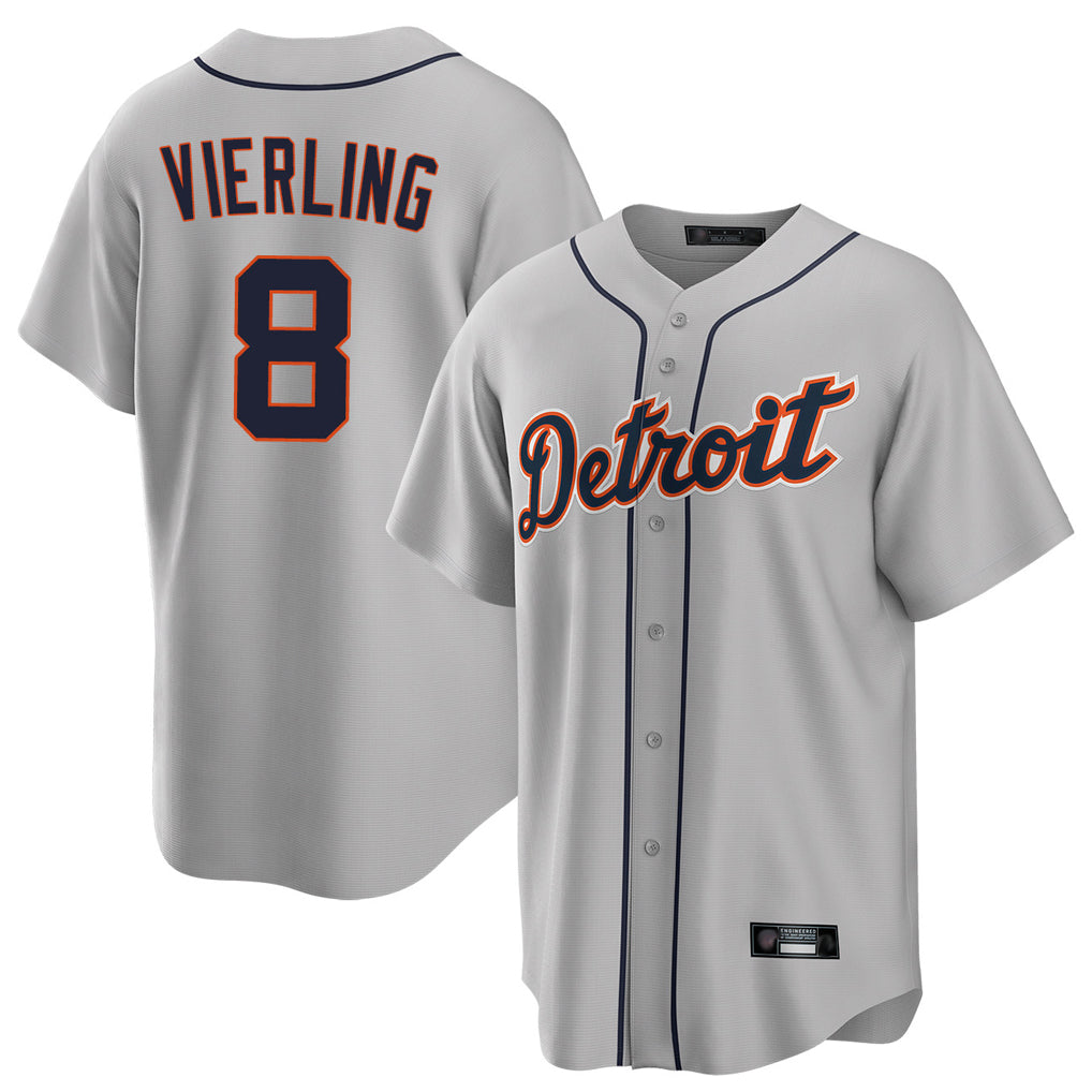Detroit Tigers #8 Matt Vierling Player Gray HeidiMiller Home Game Stitched Jerseys