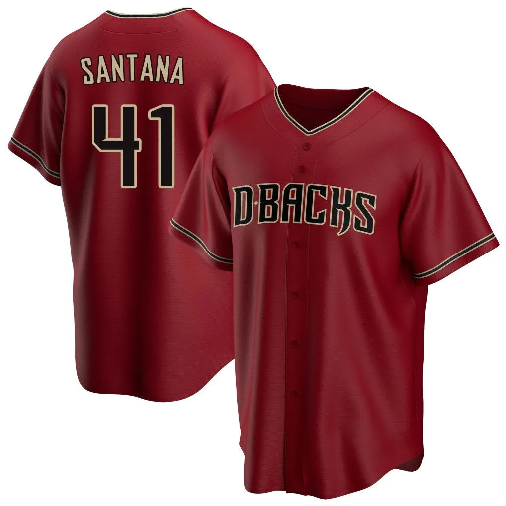 Arizona Diamondbacks #41 Carlos Santana Player Red HeidiMiller Home Game Stitched Jerseys