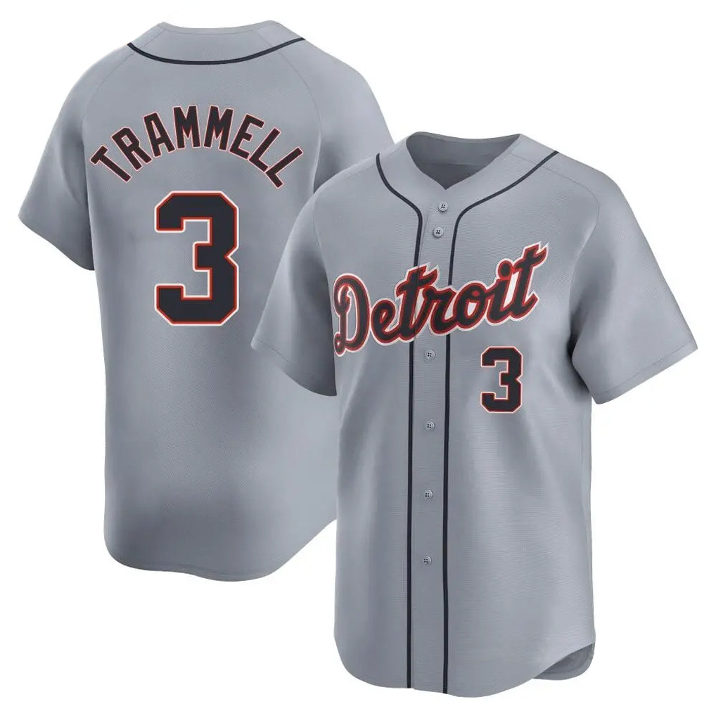 Detroit Tigers #3 Alan Trammell Player Gray HeidiMiller Home Limited Stitched Jerseys