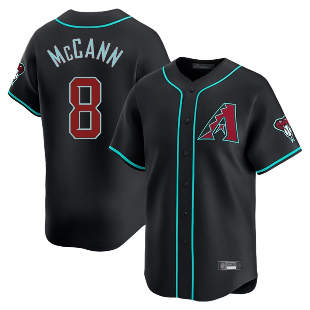 Arizona Diamondbacks #8 James McCann Player Black HeidiMiller Limited Home Game Stitched Jerseys