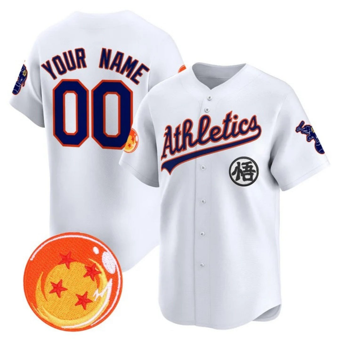 Custom Oakland Athletics x Dragon Ball White HeidiMiller Vapor Premier Limited Jersey - All Stitched