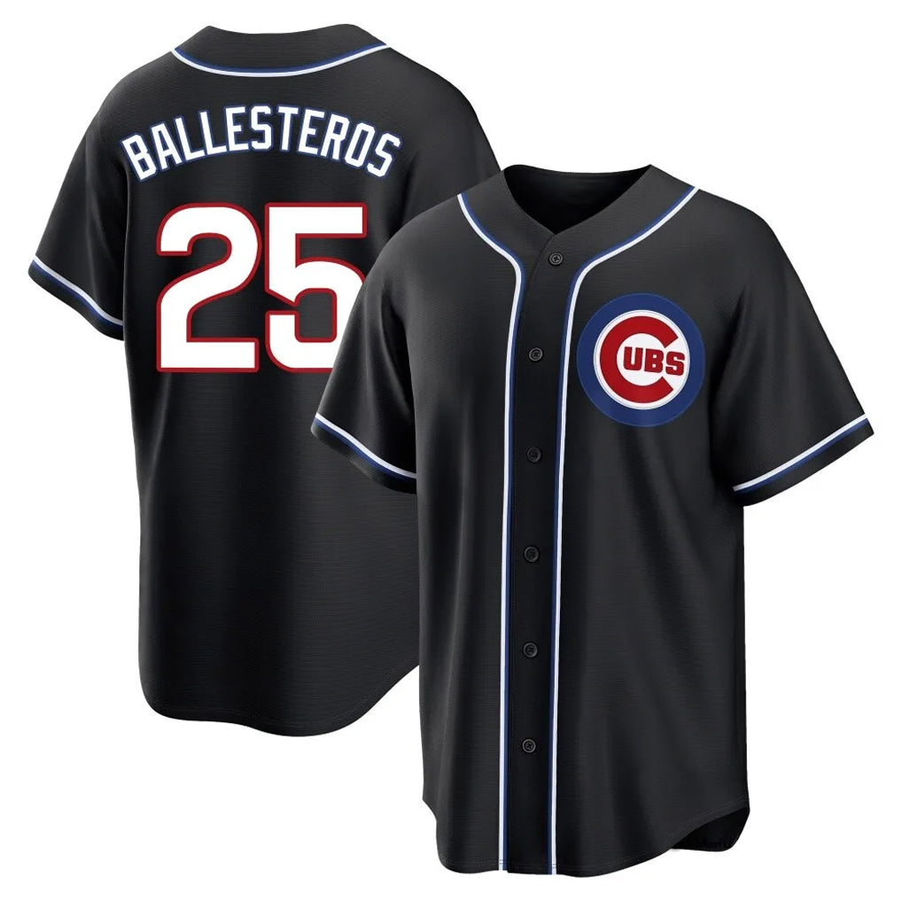 Chicago Cubs #25 Moises Ballesteros Player Black HeidiMiller Fashion Out Game Stitched Jerseys