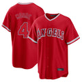 Los Angeles Angels #4 Christian Moore Player Red HeidiMiller Home Game Stitched Jerseys