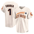 Houston Astros #1 Carlos Correa Player Cream HeidiMiller Throwback Cooperstown Collection Limited Stitched Jerseys