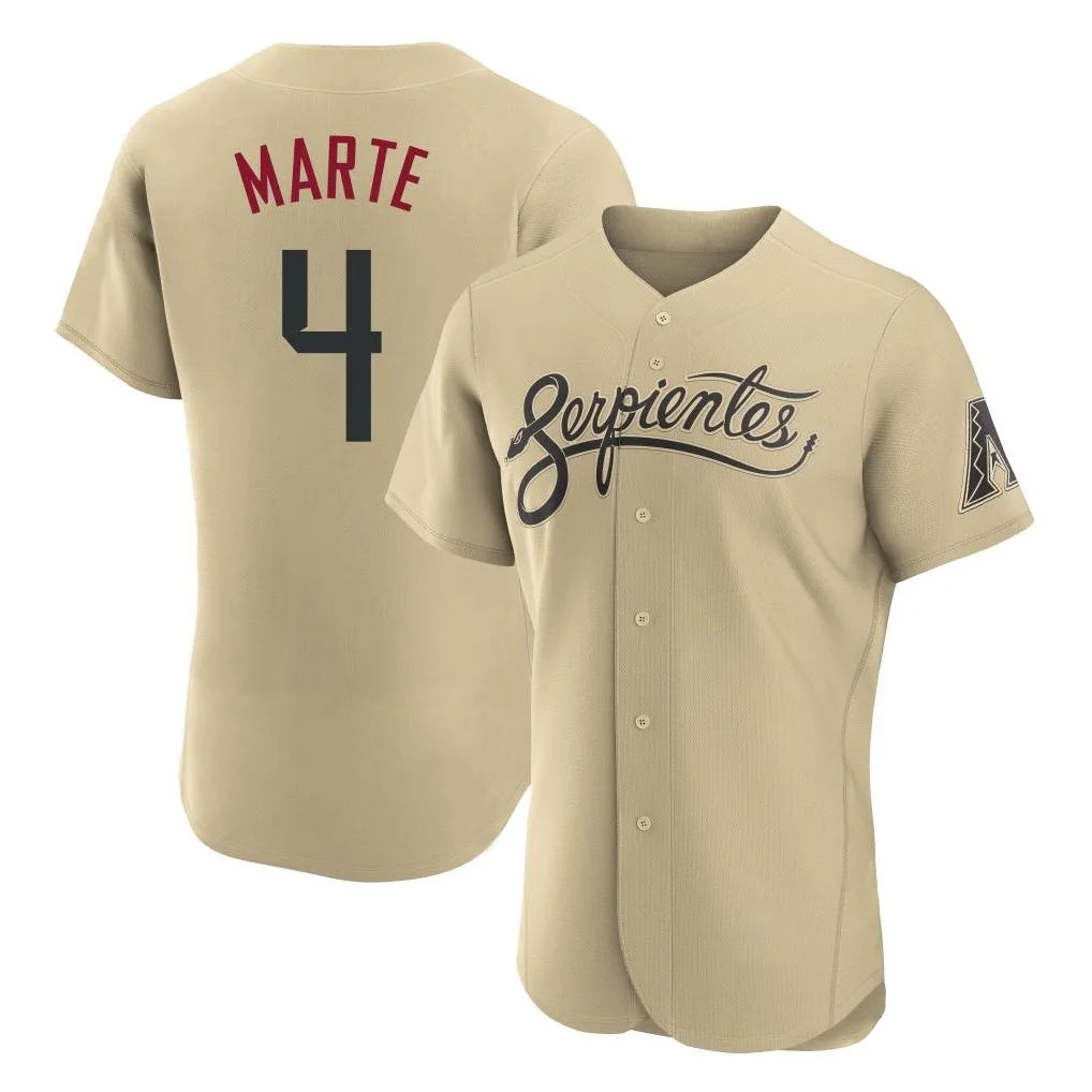 Arizona Diamondbacks #4 Ketel Marte Player Tan HeidiMiller City Connect Limited Elite Home Game Stitched Jerseys