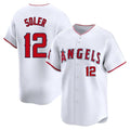 Los Angeles Angels #12 Jorge Soler Player White HeidiMiller Limited Home Stitched Jerseys