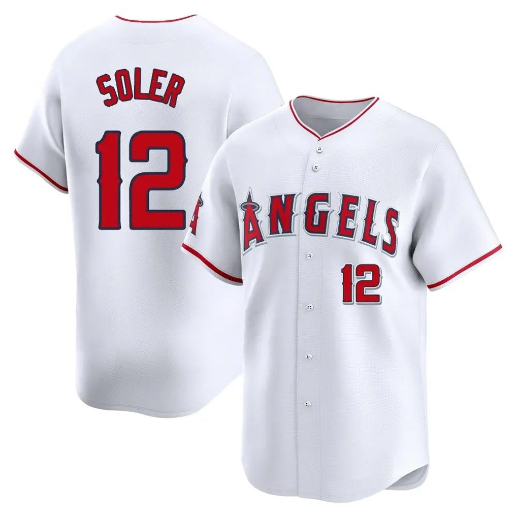 Los Angeles Angels #12 Jorge Soler Player White HeidiMiller Limited Home Stitched Jerseys