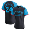 Milwaukee Brewers #24 William Contreras Player Navy HeidiMiller Limited National League All-Star Home Limited Elite Stitched Jerseys