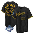 Los Angeles Dodgers #22 Clayton Kershaw Player Black HeidiMiller World Series Meet Snake Skin City Game Home Stitched Jerseys