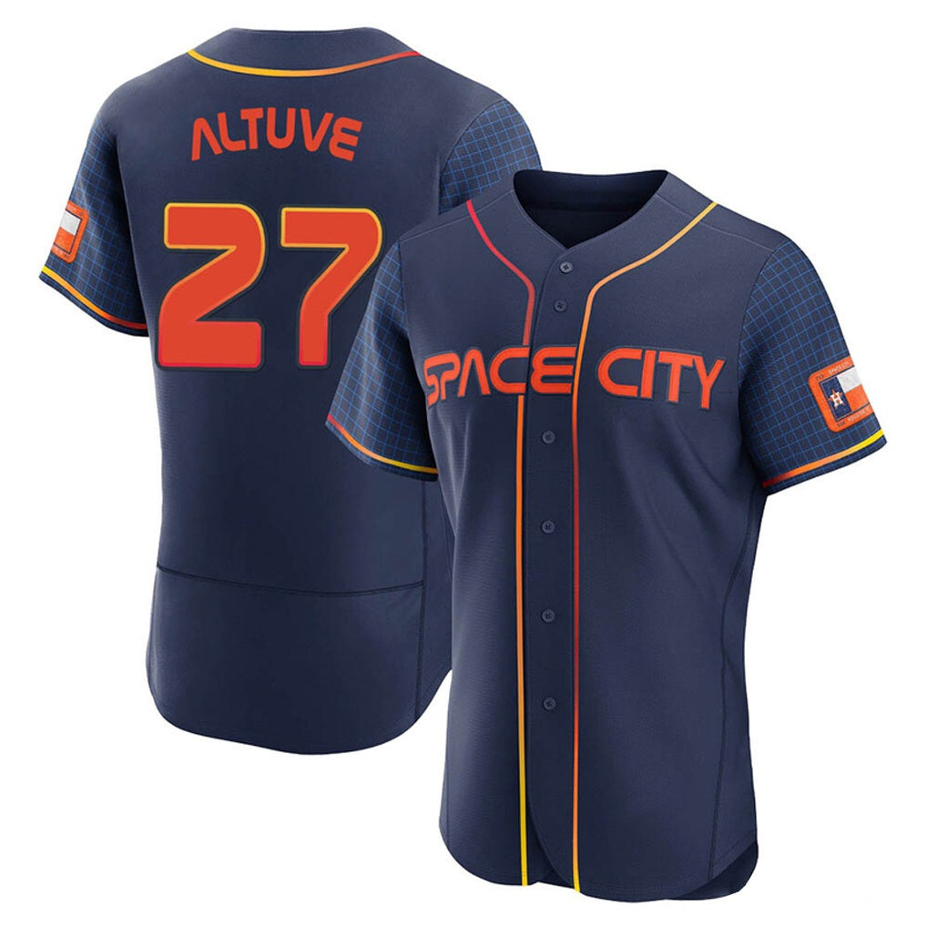 Houston Astros #27 Jose Altuve Player Navy HeidiMiller City Connect Limited Elite Home Stitched Jerseys