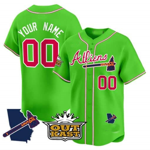 Custom Atlanta Braves Atliens Vapor Premier Limited Jersey V2 ¨C Green HeidiMiller