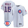 Chicago Cubs #15 Carson Kelly Player White HeidiMiller 150th Anniversary Home Game Stitched Jerseys