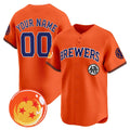 Custom Milwaukee Brewers x Dragon Ball Orange HeidiMiller Vapor Premier Limited Jersey - All Stitched