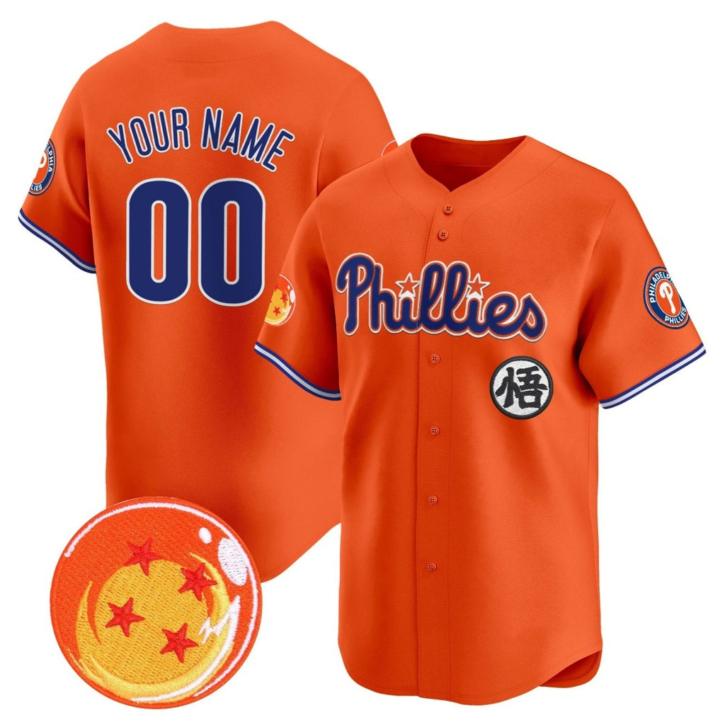 Custom Philadelphia Phillies x Dragon Ball Orange HeidiMiller Vapor Premier Limited Jersey - All Stitched