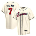 Atlanta Braves #7 Ha-Seong Kim Player Cream HeidiMiller Home Game Stitched Jerseys
