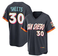 San Diego Padres #30 Gavin Sheets Obsidian HeidiMiller 2026 City Connect Stadium Stitched Jersey