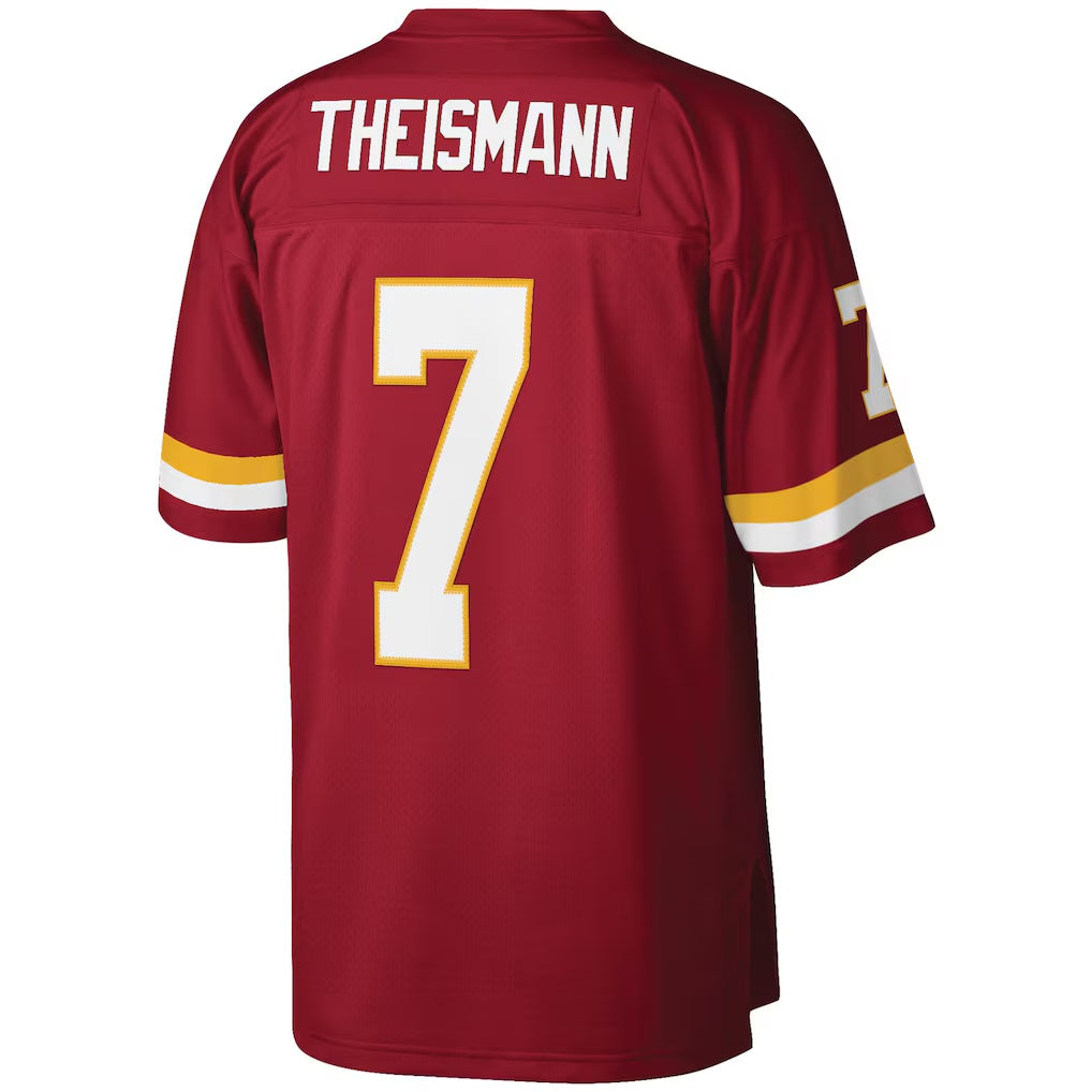W.Football Team #7 Joe Theismann Mitchell & Ness Burgundy HeidiMiller Legacy Replica Jersey
