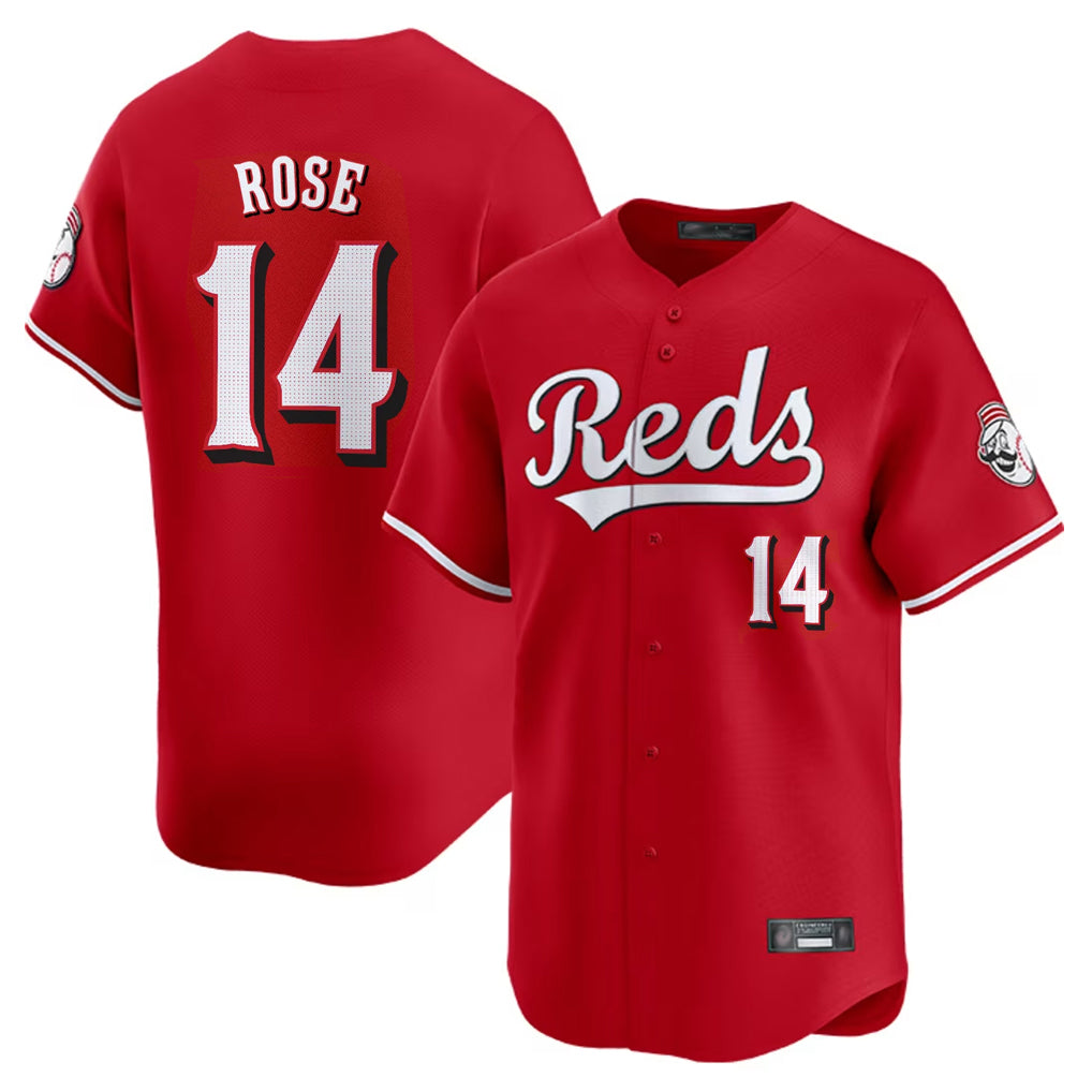 Cincinnati Reds #14 Pete Rose Player Red HeidiMiller Home Limited Stitched Jerseys