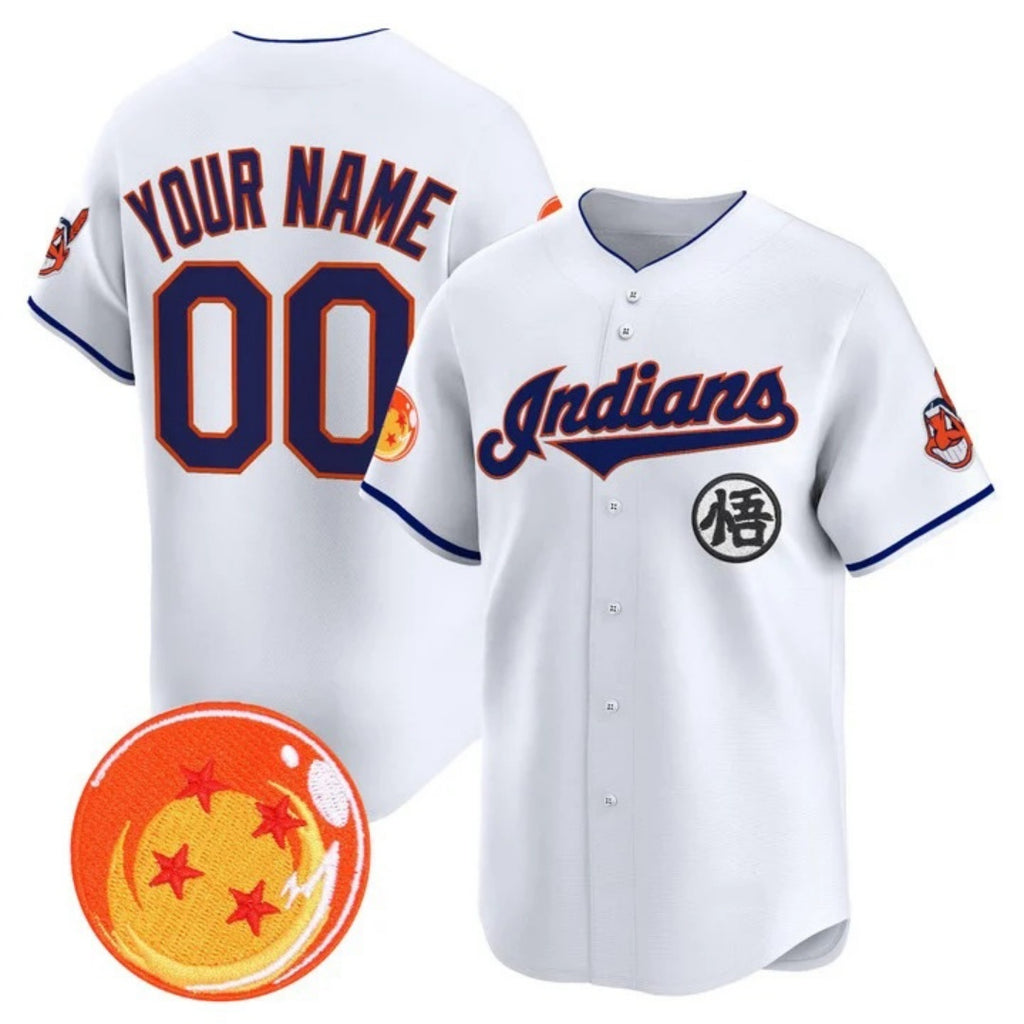 Custom Cleveland Indians x Dragon Ball White HeidiMiller Vapor Premier Limited Jersey - All Stitched
