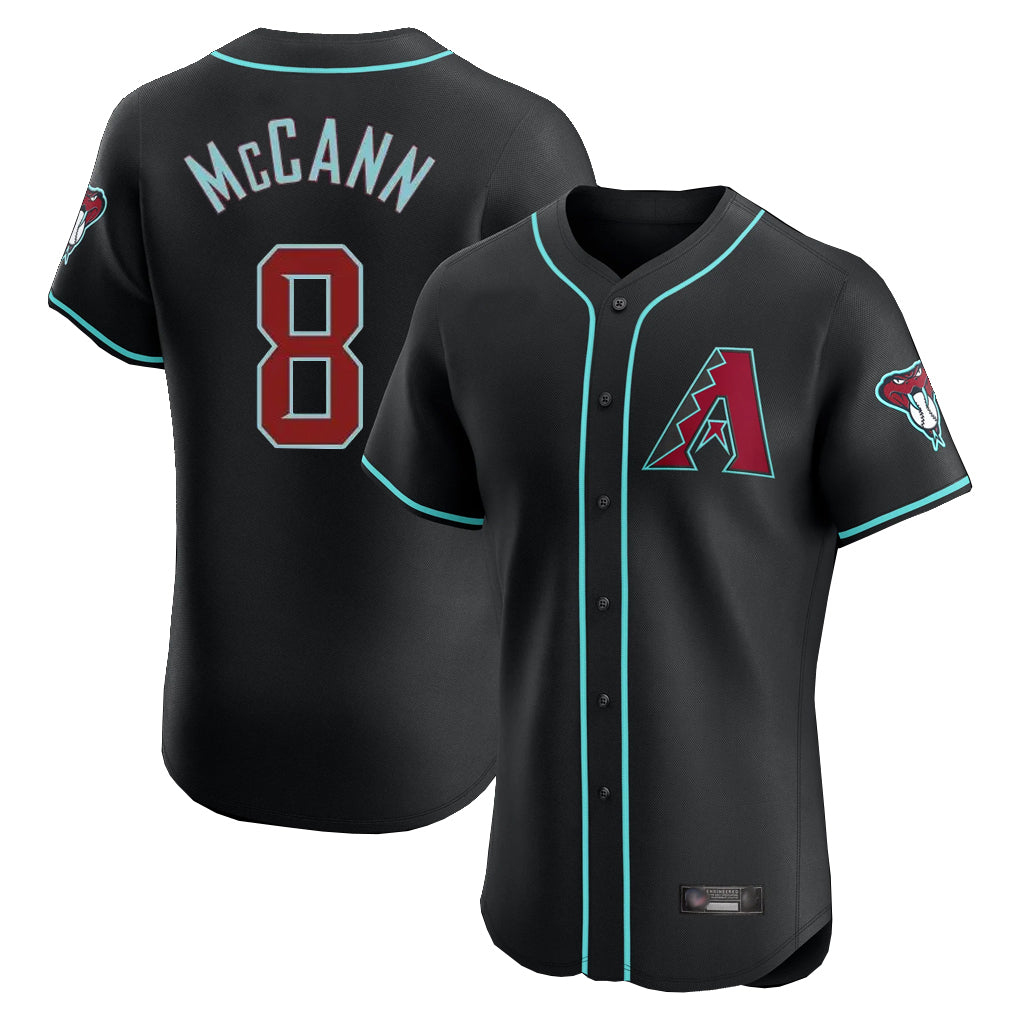 Arizona Diamondbacks #8 James McCann Player Black HeidiMiller Limited Elite Home Game Stitched Jerseys