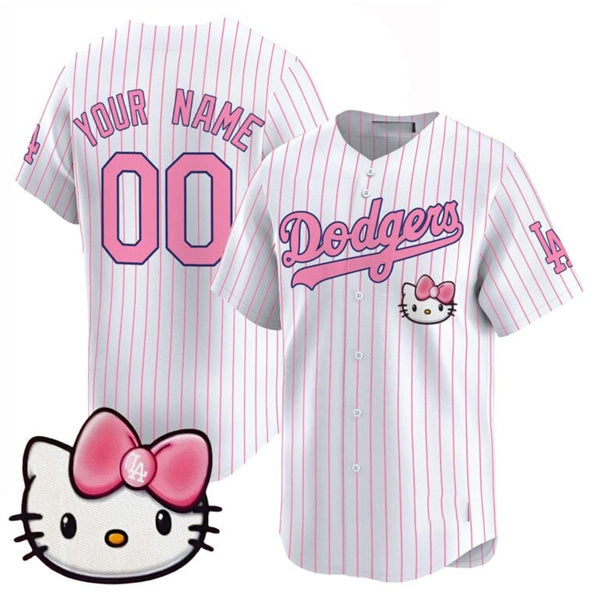 Custom Los Angeles Dodgers ACTIVE PLAYER Pinstripe HeidiMiller 2025 Hello Kitty Vapor Premier Limited Stitched Jersey