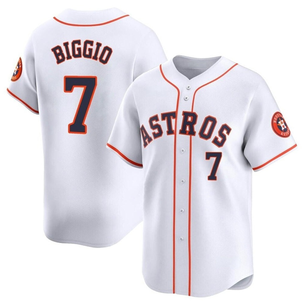 Houston Astros #7 Craig Biggio Player White HeidiMiller Home Limited Stitched Jerseys