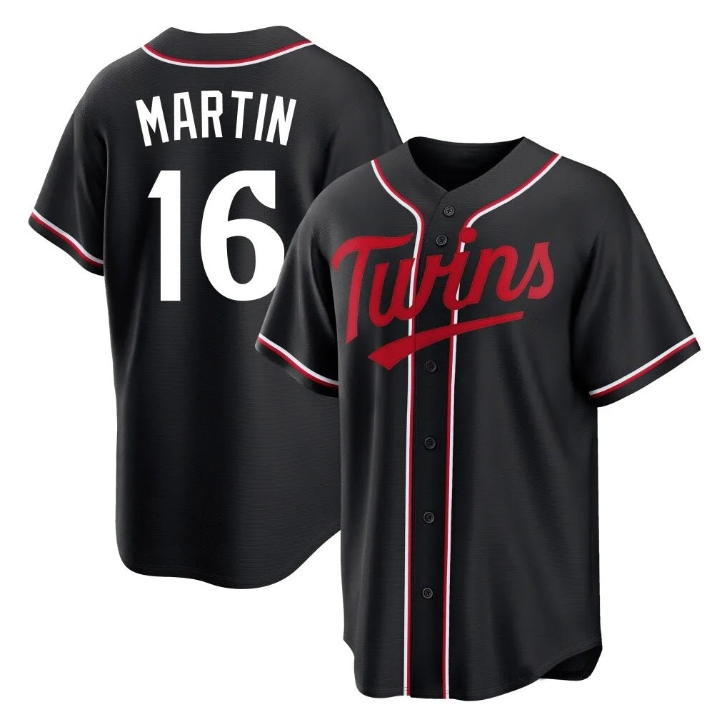 Minnesota Twins #16 Austin Martin Player Black HeidiMiller Fashion Out Home Limited Stitched Jerseys