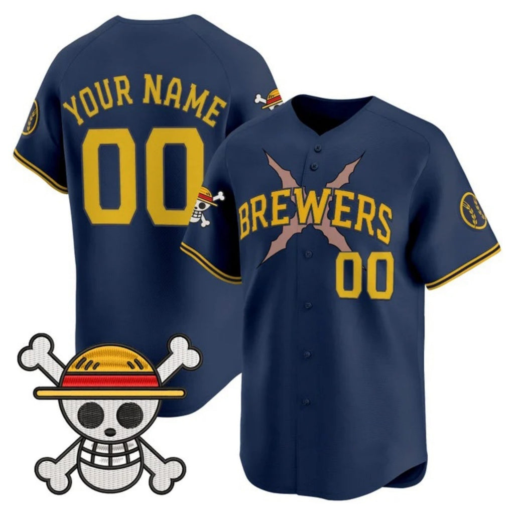 Custom Milwaukee Brewers x One Piece Navy HeidiMiller Vapor Premier Limited Jersey - Stitched