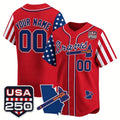 Custom Atlanta Braves America 250 Edition Vapor Premier Limited Red HeidiMiller Stitched Jerseys