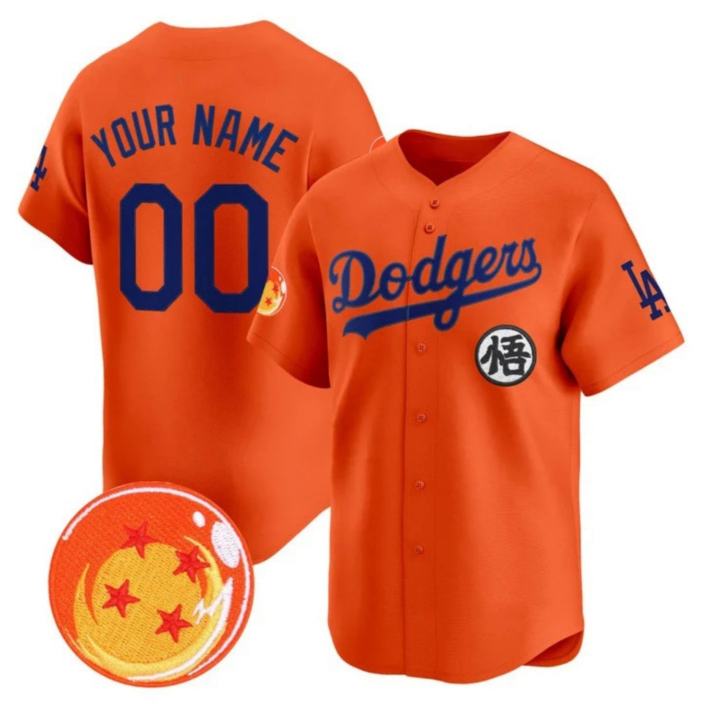 Custom Los Angeles Dodgers x Dragon Ball Orange HeidiMiller Vapor Premier Limited Jersey - Stitched