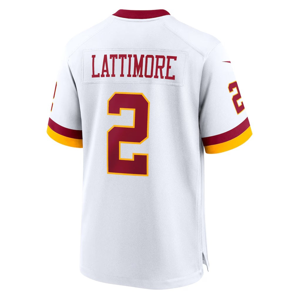 W.Commanders #2 Marshon Lattimore White HeidiMiller Game Jersey