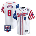 Baltimore Orioles #8 Cal Ripken Player White HeidiMiller USA 250 Independence Day Vapor Premier Limited Home Game Stitched Jerseys