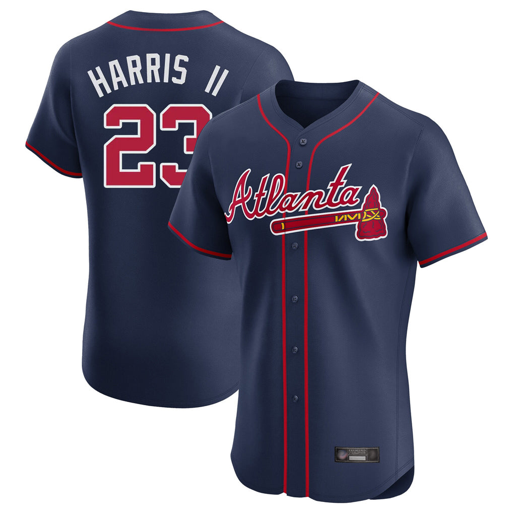 Atlanta Braves #23 Michael Harris II Player Navy HeidiMiller Limited Elite Home Game Stitched Jerseys