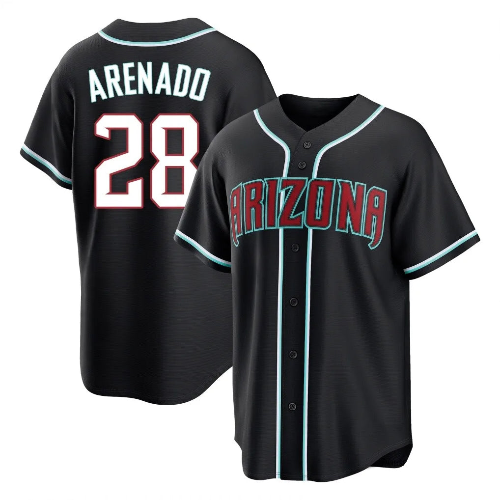 Arizona Diamondbacks #28 Nolan Arenado Player Black HeidiMiller Home Game Stitched Jerseys