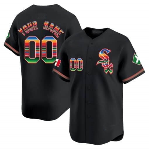 Custom Chicago White Sox Mexico Vapor Premier Limited Jersey V2- Black HeidiMiller