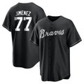 Atlanta Braves #77 Joe Jimenez Player Black HeidiMiller Home Game Stitched Jerseys