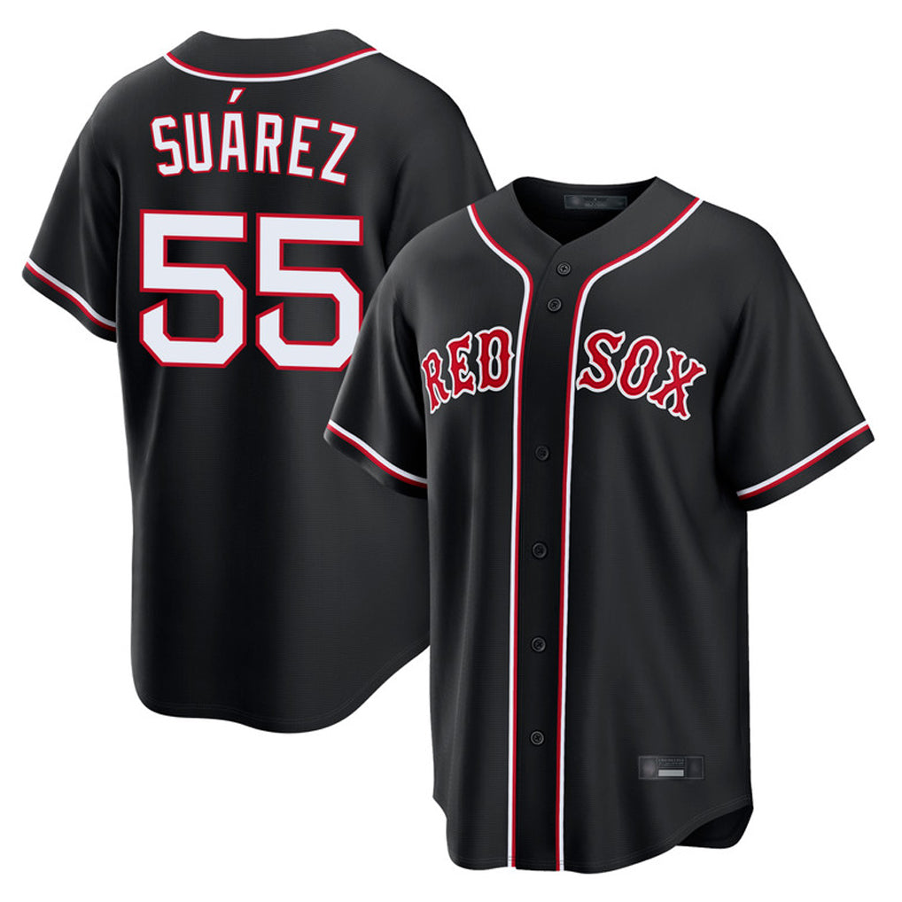 Boston Red Sox #55 Ranger Suarez Player Black HeidiMiller Out Home Game Stitched Jerseys
