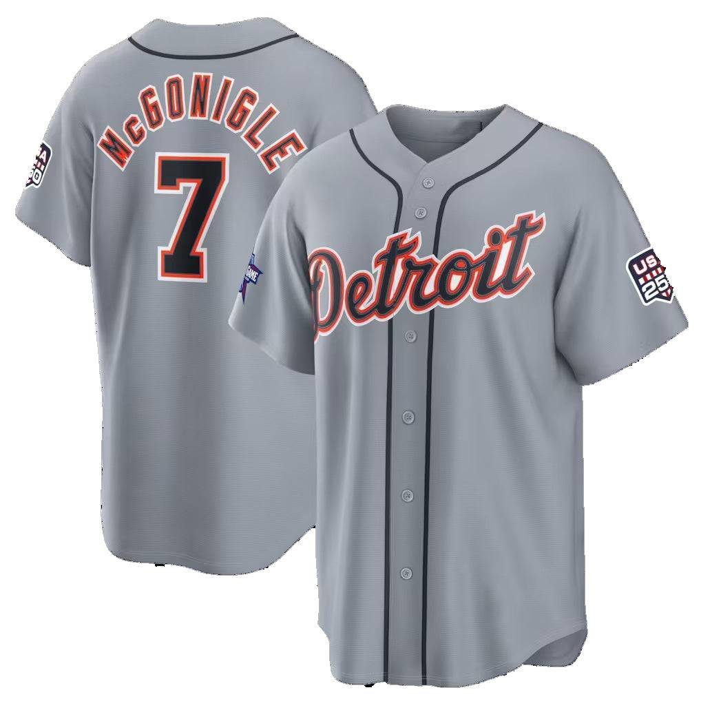 Detroit Tigers #7 Kevin McGonigle 2026 All-Star Game Gray HeidiMiller Replica Jersey