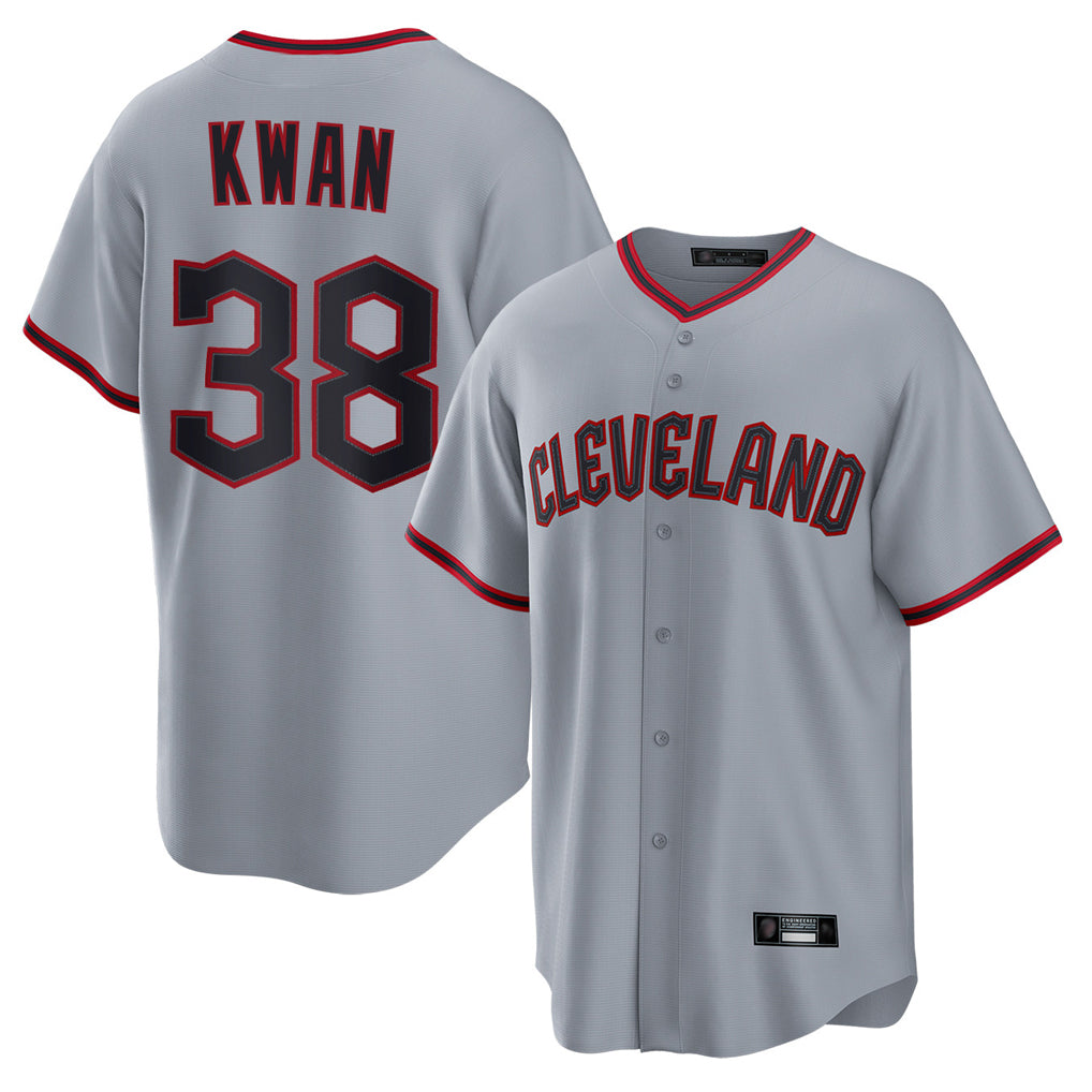 Cleveland Guardians #38 Steven Kwan Player Gray HeidiMiller Home Game Stitched Jerseys